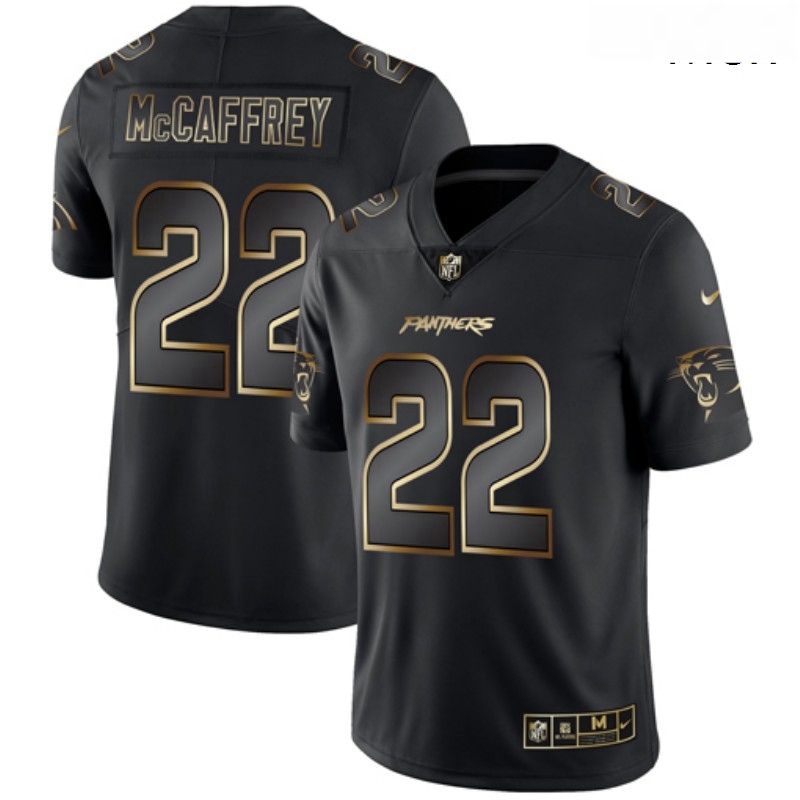 Panthers 22 Christian McCaffrey Black Gold Vapor Untouchable Limited Jersey