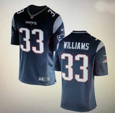 Patriots 33 Joejuan Williams Navy Vapor Limited Jersey