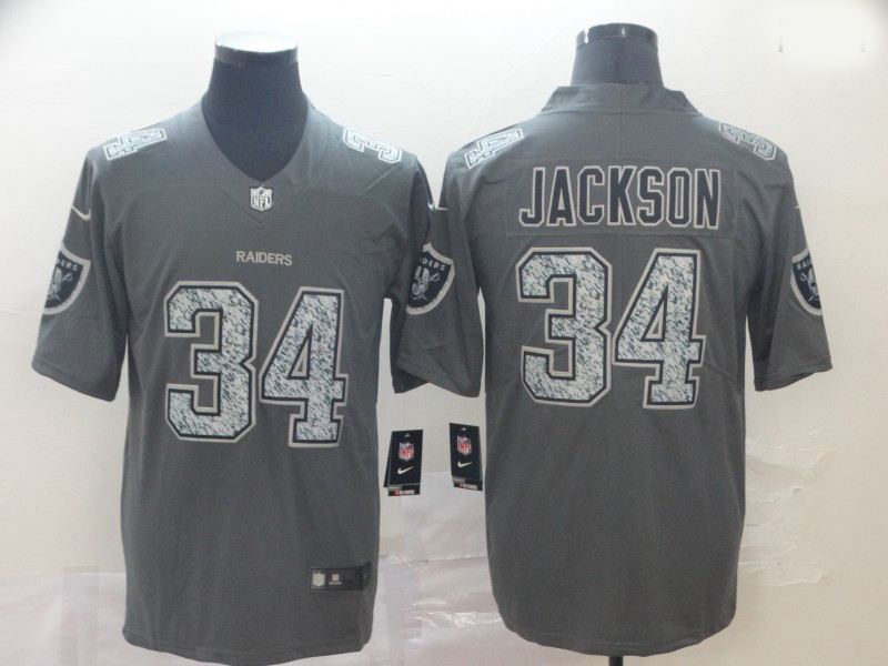 Raiders 34 Bo Jackson Gray Camo Vapor Untouchable Limited Jersey