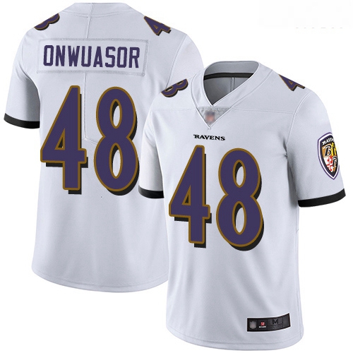 Ravens 48 Patrick Onwuasor White Men Stitched Football Vapor Untouchable Limited Jersey