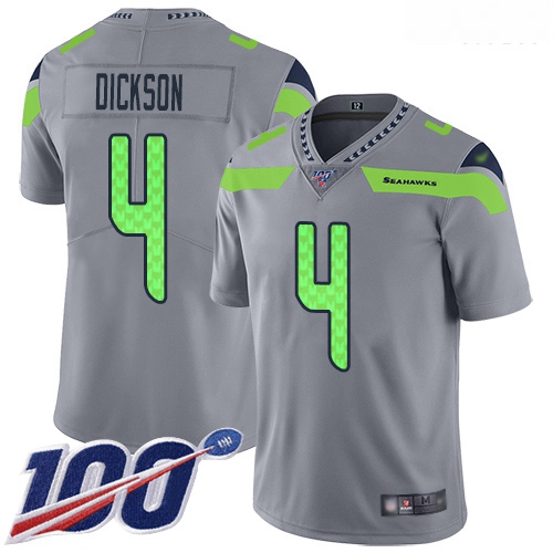 Seahawks 4 Michael Dickson Gray Men Stitched Football Limited Inverted Legend 100th Season Jersey