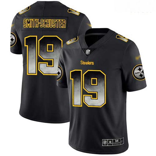 Steelers 19 JuJu Smith Schuster Black Men Stitched Football Vapor Untouchable Limited Smoke Fashion 