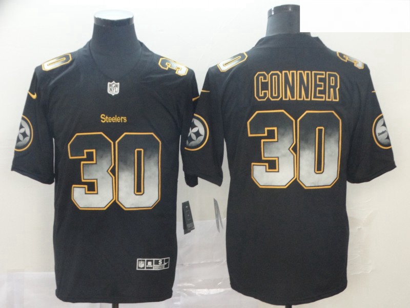 Steelers 30 James Conner Black Arch Smoke Vapor Untouchable Limited Jersey