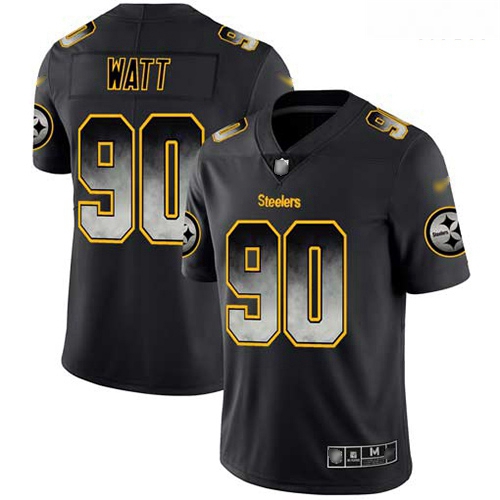 Steelers 90 T  J  Watt Black Men Stitched Football Vapor Untouch