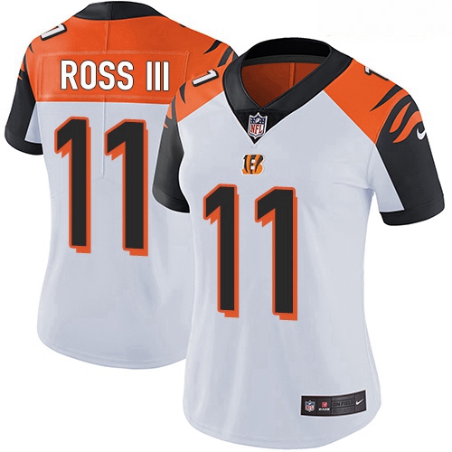 Bengals #11 John Ross III White Women Stitched Football Vapor Un