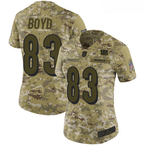 Bengals #83 Tyler Boyd Camo Women Stitched Football Limited 2018
