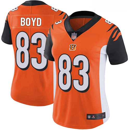 Bengals #83 Tyler Boyd Orange Alternate Women Stitched Football Vapor Untouchable Limited Jersey