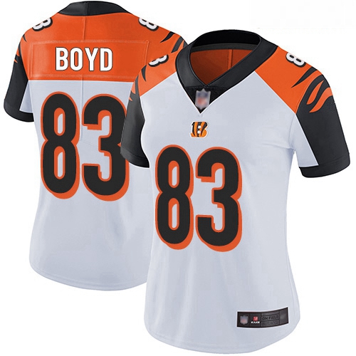 Bengals #83 Tyler Boyd White Women Stitched Football Vapor Untouchable Limited Jersey