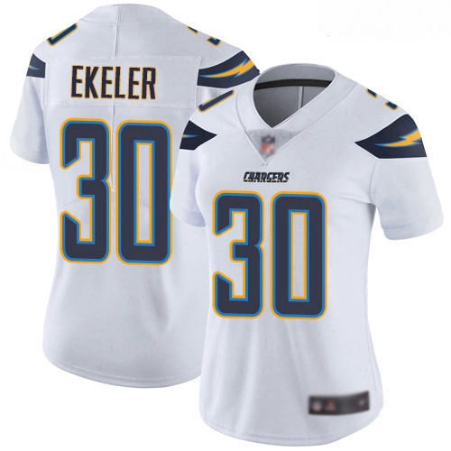 Chargers #30 Austin Ekeler White Women Stitched Football Vapor Untouchable Limited Jersey