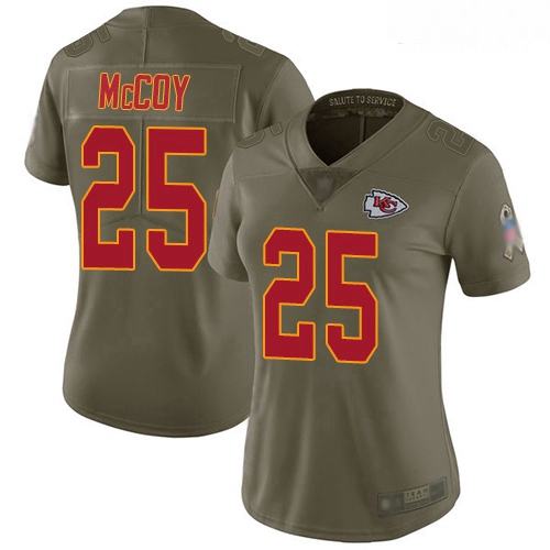 Chiefs #25 LeSean McCoy Olive Women Stitched Football Limited 20