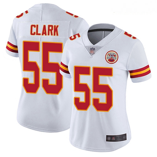 Chiefs #55 Frank Clark White Women Stitched Football Vapor Untou