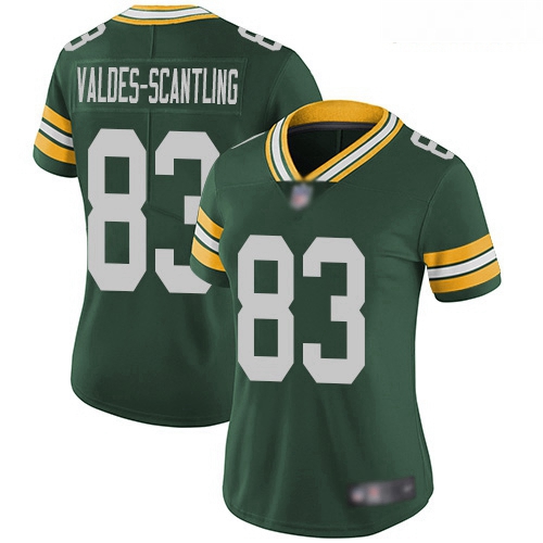 Packers #83 Marquez Valdes Scantling Green Team Color Women Stitched Football Vapor Untouchable Limi