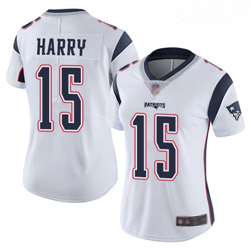 Patriots #15 N 27Keal Harry White Women Stitched Football Vapor 