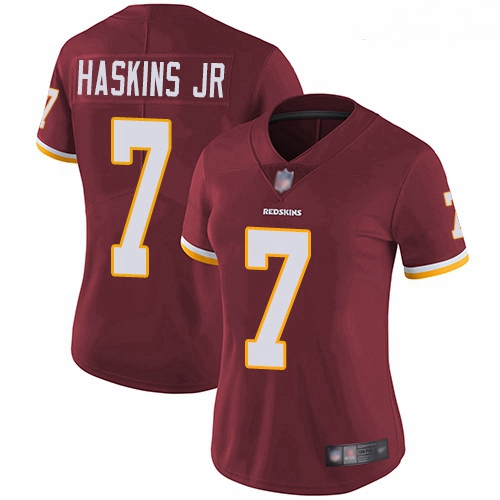 Redskins #7 Dwayne Haskins Jr Burgundy Red Team Color Women Stitched Football Vapor Untouchable Limi