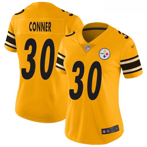 Steelers #30 James Conner Gold Women Stitched Football Limited Inverted Legend Jersey