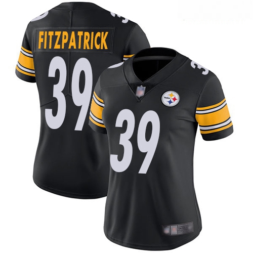 Steelers #39 Minkah Fitzpatrick Black Team Color Women Stitched Football Vapor Untouchable Limited J