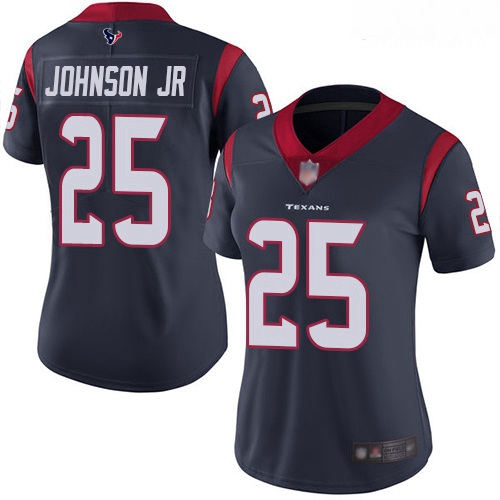 Texans #25 Duke Johnson Jr Navy Blue Team Color Women Stitched Football Vapor Untouchable Limited Je