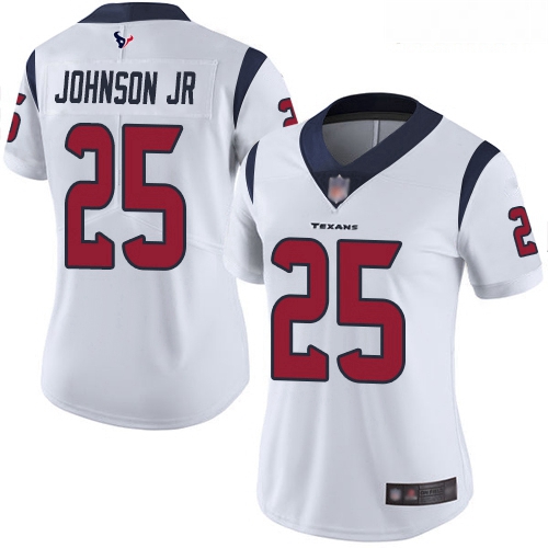 Texans #25 Duke Johnson Jr White Women Stitched Football Vapor U