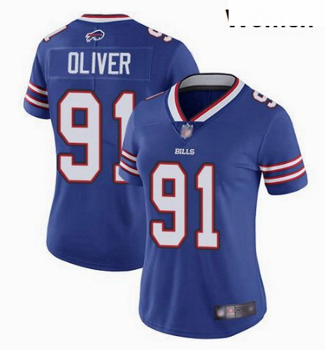 Women Nike Bills 91 Ed Oliver Royal Women Vapor Untouchable Limited Jersey