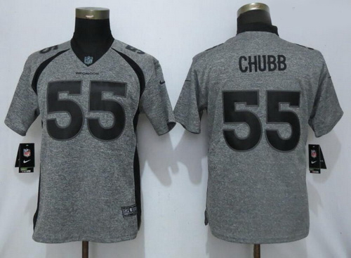 Women Nike Broncos 55 Bradley Chubb Gray Gridiron Gray Women Vapor Untouchable Limited Jersey