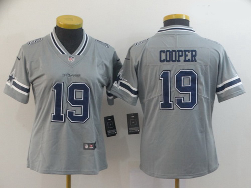 Women Nike Cowboys 19 Amari Cooper Gray Women Inverted Legend Limited Jersey