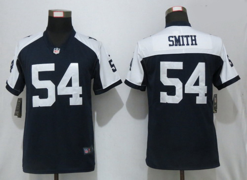 Women Nike Cowboys 54 Jaylon Smith Navy Throwback Women Vapor Untouchable Limited Jersey