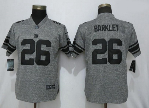 Women Nike Giants 26 Saquon Barkley Gray Gridiron Gray Women Vapor Untouchable Limited Jersey