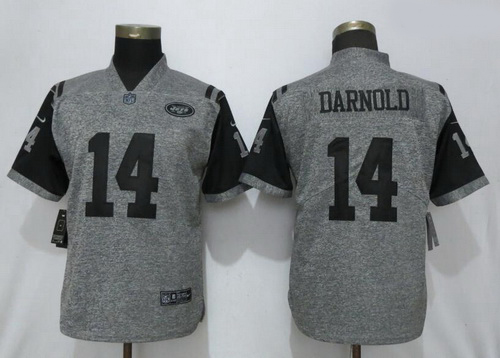 Women Nike Jets 14 Sam Darnold Gray Gridiron Gray Women Vapor Untouchable Limited Jersey