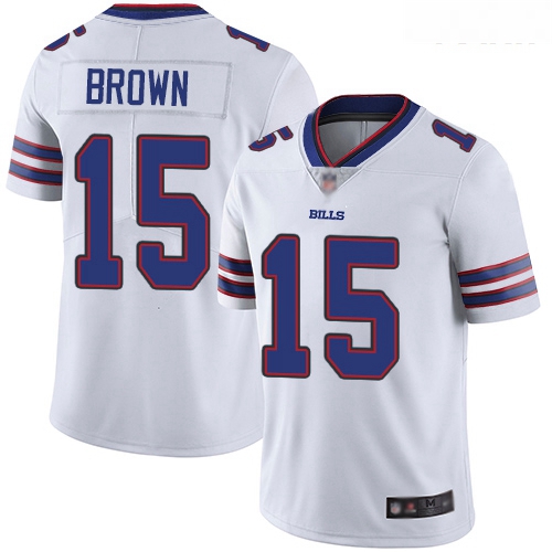 Bills #15 John Brown White Youth Stitched Football Vapor Untouchable Limited Jersey