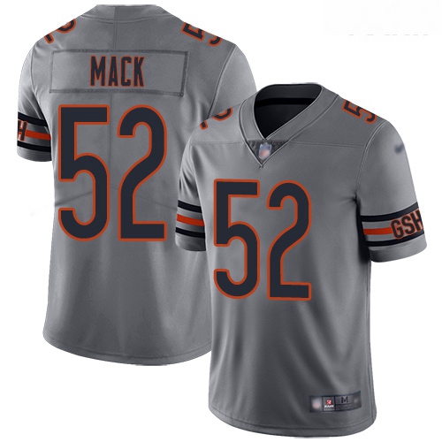 Bears #52 Khalil Mack Silver Youth Stitched Football Limited Inv