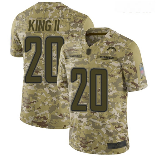 Chargers #20 Desmond King II Camo Youth Stitched Football Limite