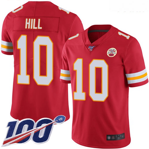 Chiefs #10 Tyreek Hill Red Team Color Youth Stitched Football 10