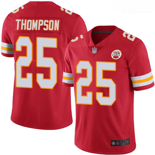 Chiefs #25 Darwin Thompson Red Team Color Youth Stitched Footbal