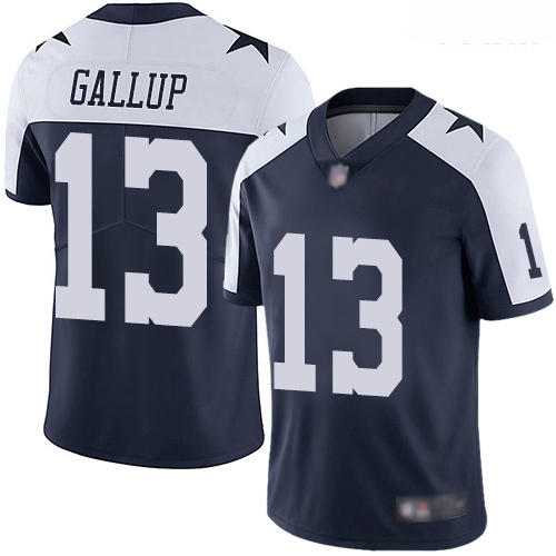Cowboys #13 Michael Gallup Navy Blue Thanksgiving Youth Stitched