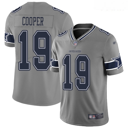 Cowboys #19 Amari Cooper Gray Youth Stitched Football Limited Inverted Legend Jersey