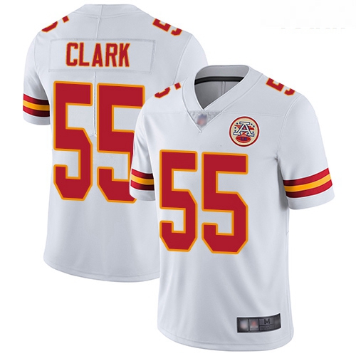 Chiefs #55 Frank Clark White Youth Stitched Football Vapor Untou