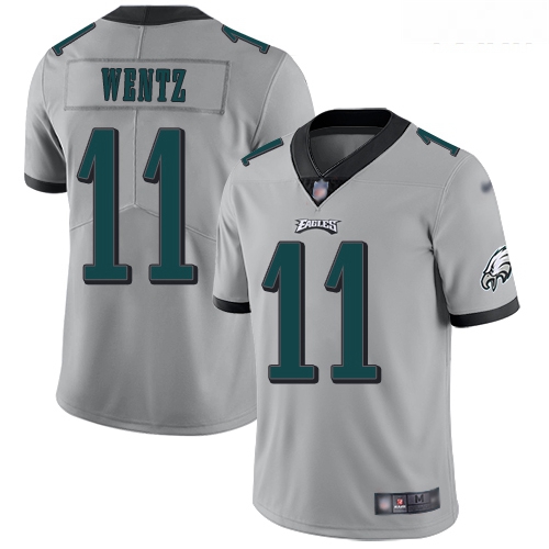 Eagles #11 Carson Wentz Silver Youth Stitched Football Limited Inverted Legend Jersey