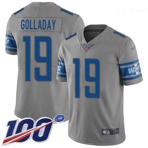 Lions #19 Kenny Golladay Gray Youth Stitched Football Limited In