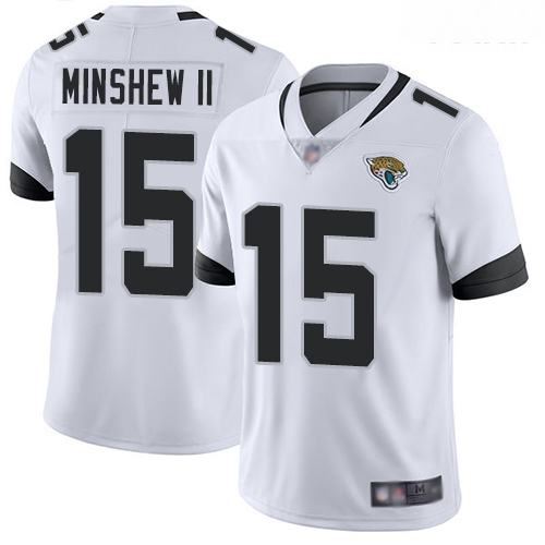 Jaguars #15 Gardner Minshew II White Youth Stitched Football Vap