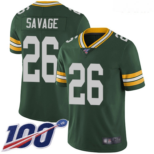 Packers #26 Darnell Savage Green Team Color Youth Stitched Football 100th Season Vapor Limited Jerse