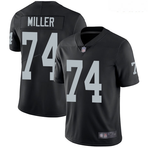 Raiders #74 Kolton Miller Black Team Color Youth Stitched Footba