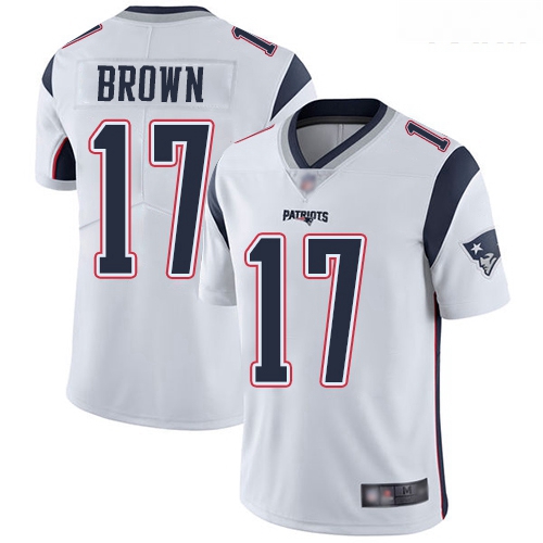 Patriots #17 Antonio Brown White Youth Stitched Football Vapor U