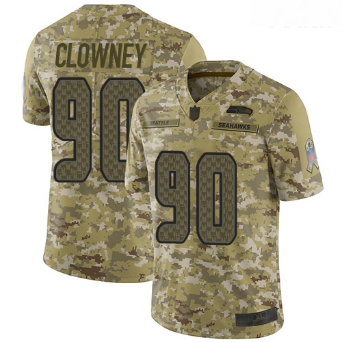 Seahawks #90 Jadeveon Clowney Camo Youth Stitched Football Limit