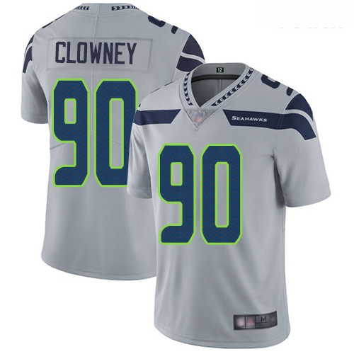 Seahawks #90 Jadeveon Clowney Grey Alternate Youth Stitched Football Vapor Untouchable Limited Jerse