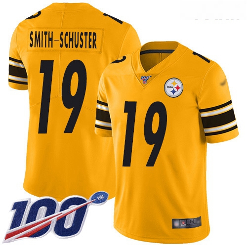 Steelers #19 JuJu Smith Schuster Gold Youth Stitched Football Limited Inverted Legend 100th Season J