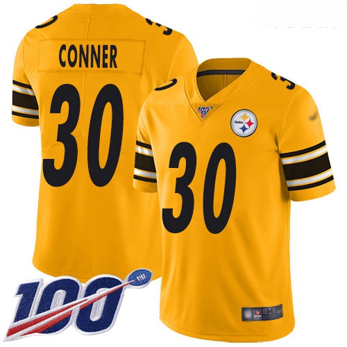 Steelers #30 James Conner Gold Youth Stitched Football Limited Inverted Legend 100th Season Jersey