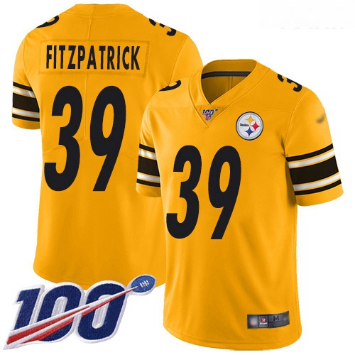 Steelers #39 Minkah Fitzpatrick Gold Youth Stitched Football Limited Inverted Legend 100th Season Je