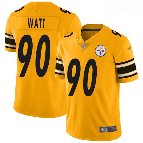 Steelers #90 T  J  Watt Gold Youth Stitched Football Limited Inv