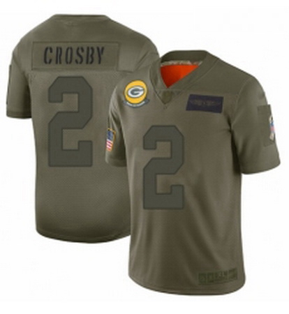Men Green Bay Packers 2 Mason Crosby Limited Camo 2019 Salute to