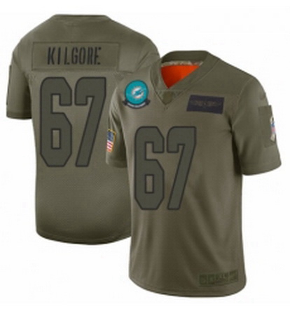 Men Miami Dolphins 67 Daniel Kilgore Limited Camo 2019 Salute to